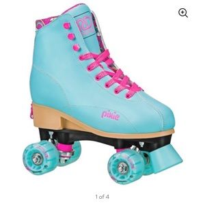 Roller Derby girls roller skates teal and unicorn